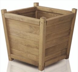 Primrose Natural Wooden Tapered Pine Planter Raised Garden Flower Pot 65cm - thumbnail 3