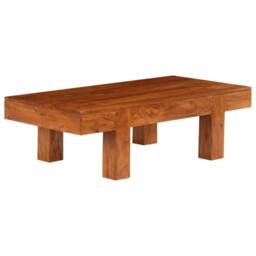 Berkfield Home Beautiful Coffee Table Solid Acacia Wood Honey Finish 100x50x30 cm in Brown - Size: 100 x 50 x 30 cm - thumbnail 8