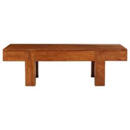 Berkfield Home Beautiful Coffee Table Solid Acacia Wood Honey Finish 100x50x30 cm in Brown - Size: 100 x 50 x 30 cm - thumbnail 3
