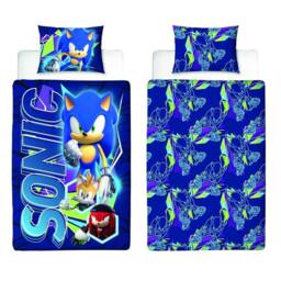 Sonic the Hedgehog Digital Gaming Reversible Duvet Set in Blue - Size: Single - thumbnail 1