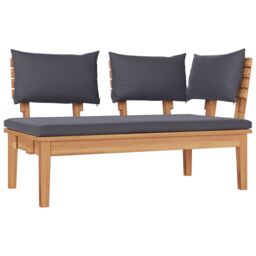 Berkfield Home 4-Piece Garden Bench Set with Cushions - Solid Teak Wood in Brown - thumbnail 8