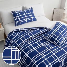 Pamposh Double Brushed Microfibre Duvet Cover Sets in Blue - Size: King - thumbnail 6