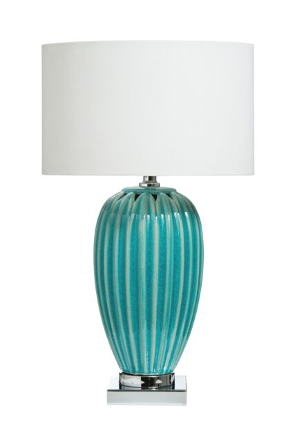Orsina Apus Ceramic Table Lamp in Turquoise in Blue - image 1