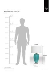Orsina Apus Ceramic Table Lamp in Turquoise in Blue - thumbnail 2