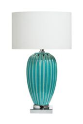 Orsina Apus Ceramic Table Lamp in Turquoise in Blue