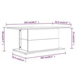 Berkfield Home Decorative Coffee Table Brown Oak 102x55.5x40 cm Engineered Wood - thumbnail 7