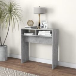 Berkfield Home Console Table Concrete Grey 78x30x80 cm Engineered Wood - Size: 78 x 30 x 80 cm - thumbnail 1