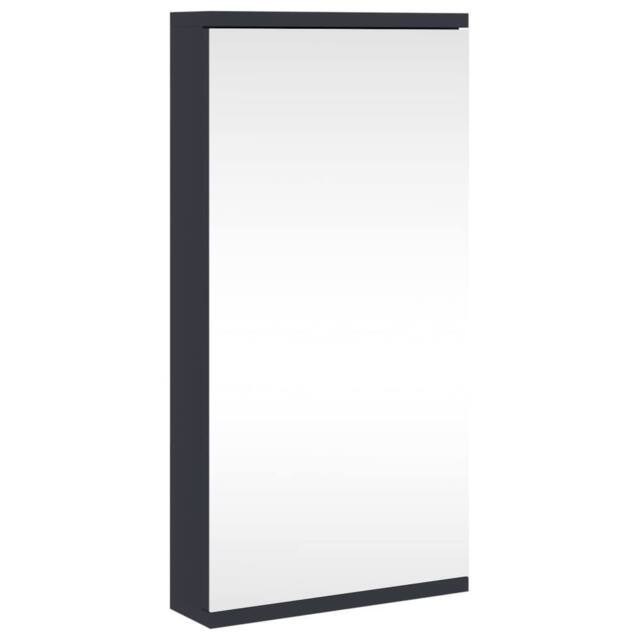 Berkfield Home Corner Bathroom Mirror Cabinet Grey 30x24x60 cm - Size: 30 x 24 x 60 cm - image 1