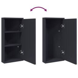 Berkfield Home Corner Bathroom Mirror Cabinet Grey 30x24x60 cm - Size: 30 x 24 x 60 cm - thumbnail 7
