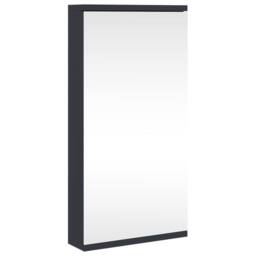 Berkfield Home Corner Bathroom Mirror Cabinet Grey 30x24x60 cm - Size: 30 x 24 x 60 cm - thumbnail 1
