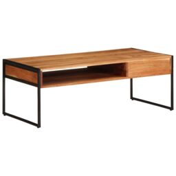 Berkfield Home Coffee Table 110x55x40 cm Solid Wood Acacia in Brown - Size: 110 x 55 x 40 cm - thumbnail 5