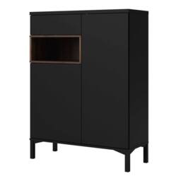 Wyld Haus Indigo Sideboard 2 Doors 1 Drawer Black & Walnut - thumbnail 6