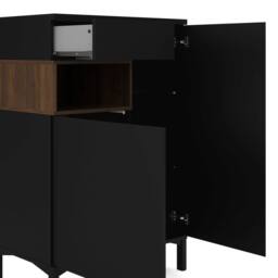 Wyld Haus Indigo Sideboard 2 Doors 1 Drawer Black & Walnut - thumbnail 3