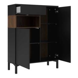 Wyld Haus Indigo Sideboard 2 Doors 1 Drawer Black & Walnut - thumbnail 7