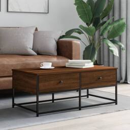 Berkfield Home Decorative Coffee Table Brown Oak 100x51x40 cm Engineered Wood - Size: 100 x 51 x 40 cm - thumbnail 2
