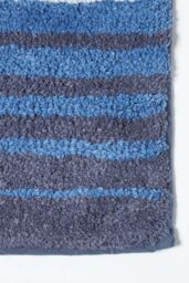 Homescapes Blue & White Stripe Cotton Bath Mat - thumbnail 2