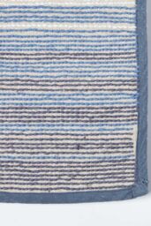 Homescapes Blue & White Stripe Cotton Bath Mat - thumbnail 4