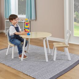 Liberty House Toys Round Table & Chairs Set in Beige - thumbnail 1