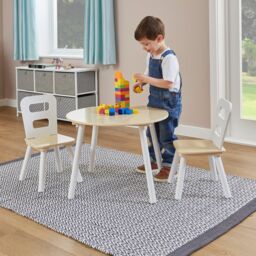 Liberty House Toys Round Table & Chairs Set in Beige - thumbnail 2