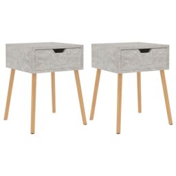 Berkfield Home Bedside Cabinets 2 pcs Concrete Grey 40x40x56 cm Engineered Wood - Size: 40 x 40 x 56 cm - thumbnail 2