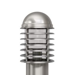 Berkfield Home Outdoor Post Lamp Standing Stainless Steel in Silver - thumbnail 4