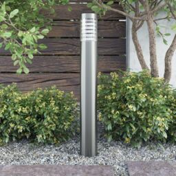 Berkfield Home Outdoor Post Lamp Standing Stainless Steel in Silver
