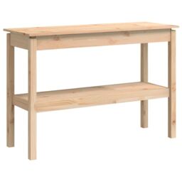 Berkfield Home Console Table 110x40x75 cm Solid Wood Pine in Brown - Size: 110 x 40 x 75 cm - thumbnail 2