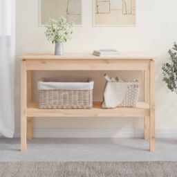 Berkfield Home Console Table 110x40x75 cm Solid Wood Pine in Brown - Size: 110 x 40 x 75 cm - thumbnail 1