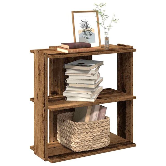 Berkfield Home Bookcase 3-Tier Old Wood 60x30x60 cm Engineered Wood in Brown - Size: 60 x 30 x 60 cm - image 1