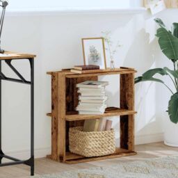 Berkfield Home Bookcase 3-Tier Old Wood 60x30x60 cm Engineered Wood in Brown - Size: 60 x 30 x 60 cm - thumbnail 3