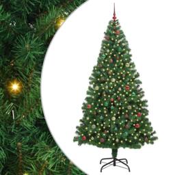Berkfield Home Artificial Christmas Tree with 300 LEDs with Stand Green 240 cm - thumbnail 1