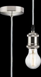 Netlighting 1.8m E27 Vintage Pendant Set Polished Chrome 230V IP20 80W in Grey - thumbnail 1