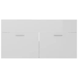 Berkfield Home Sink Cabinet High Gloss White 90x38.5x46 cm Engineered Wood - thumbnail 5