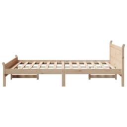 Berkfield Home Decorative Bed Frame without Mattress 120x190 cm Small Double Sol in Natural - thumbnail 5