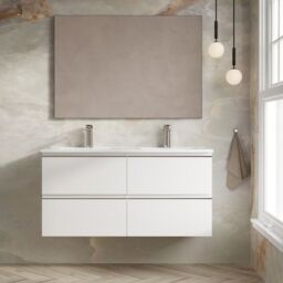 Banyetti Vatilla 1200mm Wall Hung Vanity Unit with Lira Basin-Gloss White