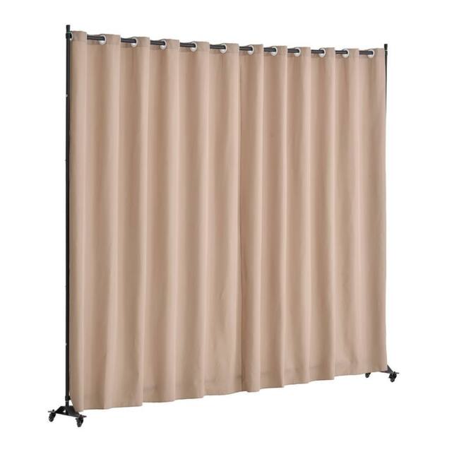 VEVOR Portable Room Divider with Wheels Brown in Beige - image 1