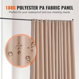 VEVOR Portable Room Divider with Wheels Brown in Beige - thumbnail 5