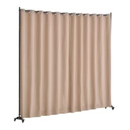 VEVOR Portable Room Divider with Wheels Brown in Beige