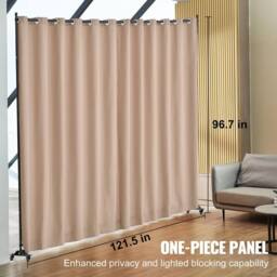 VEVOR Portable Room Divider with Wheels Brown in Beige - thumbnail 2