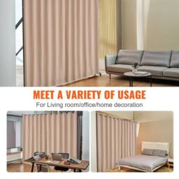 VEVOR Portable Room Divider with Wheels Brown in Beige - thumbnail 6