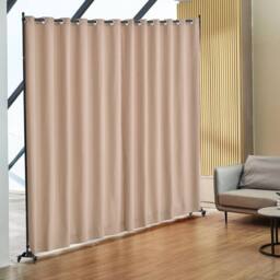VEVOR Portable Room Divider with Wheels Brown in Beige - thumbnail 8
