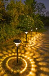 Obasyhig Pack of 1 Outdoor Patio Lawn Solar Ground Plug Ambient Lights in Black - thumbnail 5