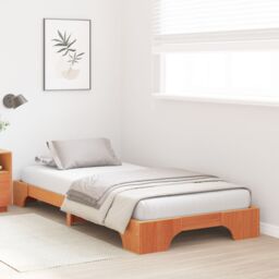 Berkfield Home Bed Frame Wax brown Wood 90 x 200 cm Simple Bed Frame - thumbnail 5