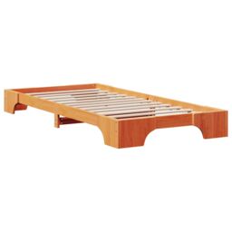Berkfield Home Bed Frame Wax brown Wood 90 x 200 cm Simple Bed Frame - thumbnail 8