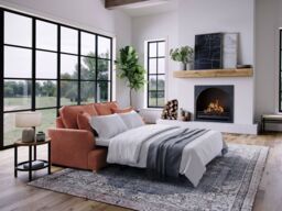 The Great Sofa Company Ophelia Chenille Sofa Bed in Red - Size: 2 Seater