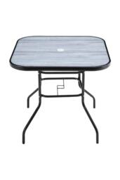 Garden Sanctuary Tempered Glass Wood Grain Garden Dining Table in Grey - Size: Small - thumbnail 3