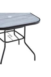 Garden Sanctuary Tempered Glass Wood Grain Garden Dining Table in Grey - Size: Small - thumbnail 5