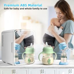 Costway 10 L Portable AC/DC Beauty Fridge w/ LED Mirror Thermoelectric Cooler/Warmer in White - thumbnail 3