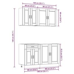 Berkfield Home Elegant 4 Piece Kitchen Cabinet Set Kalmar Old Wood Engineered Wood in Brown - thumbnail 9