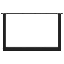 Berkfield Home Coffee Table Legs U-Shaped 2 pcs Black 70x(42-43) cm Steel - thumbnail 5
